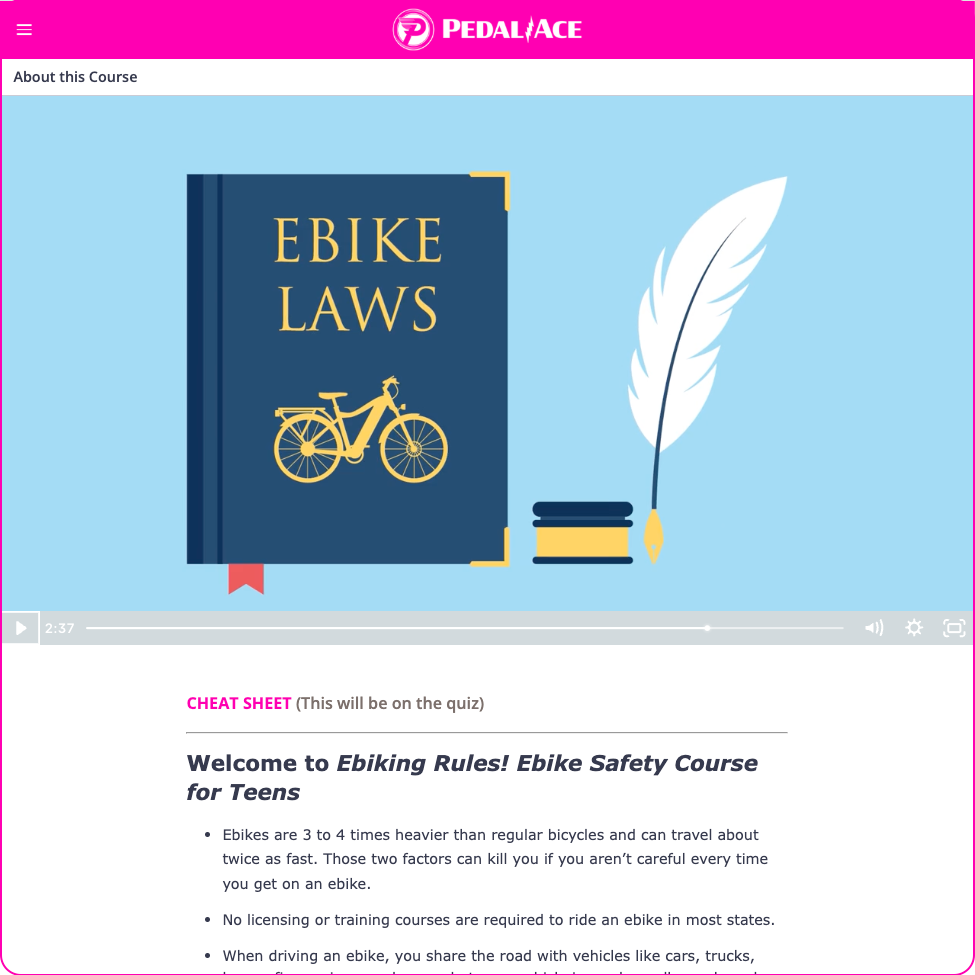 Ebiking Rules! Ebike Safety Course