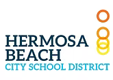 Hermosa Beach City School District logo with text and colorful dots.