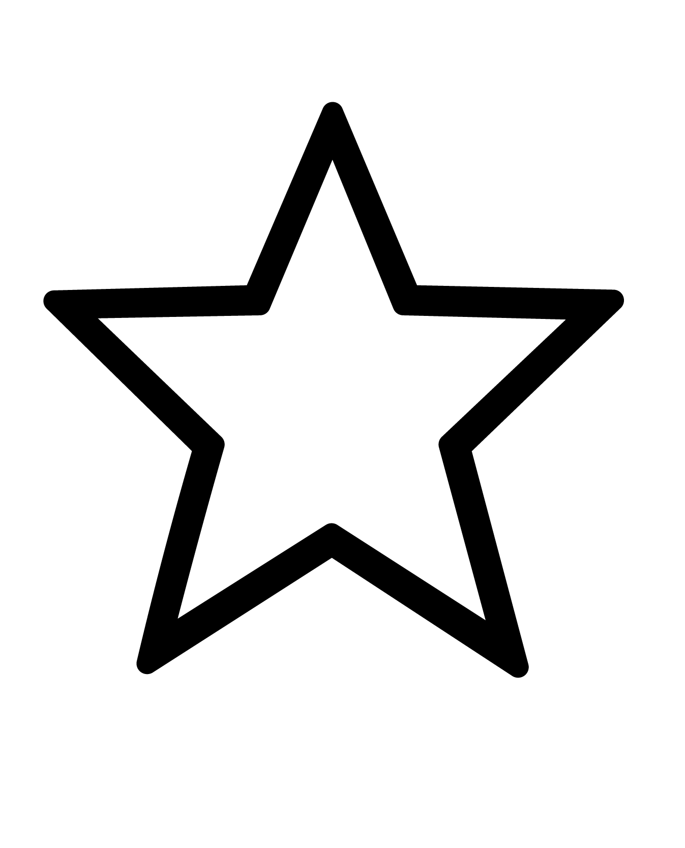 Black star outline on a white background