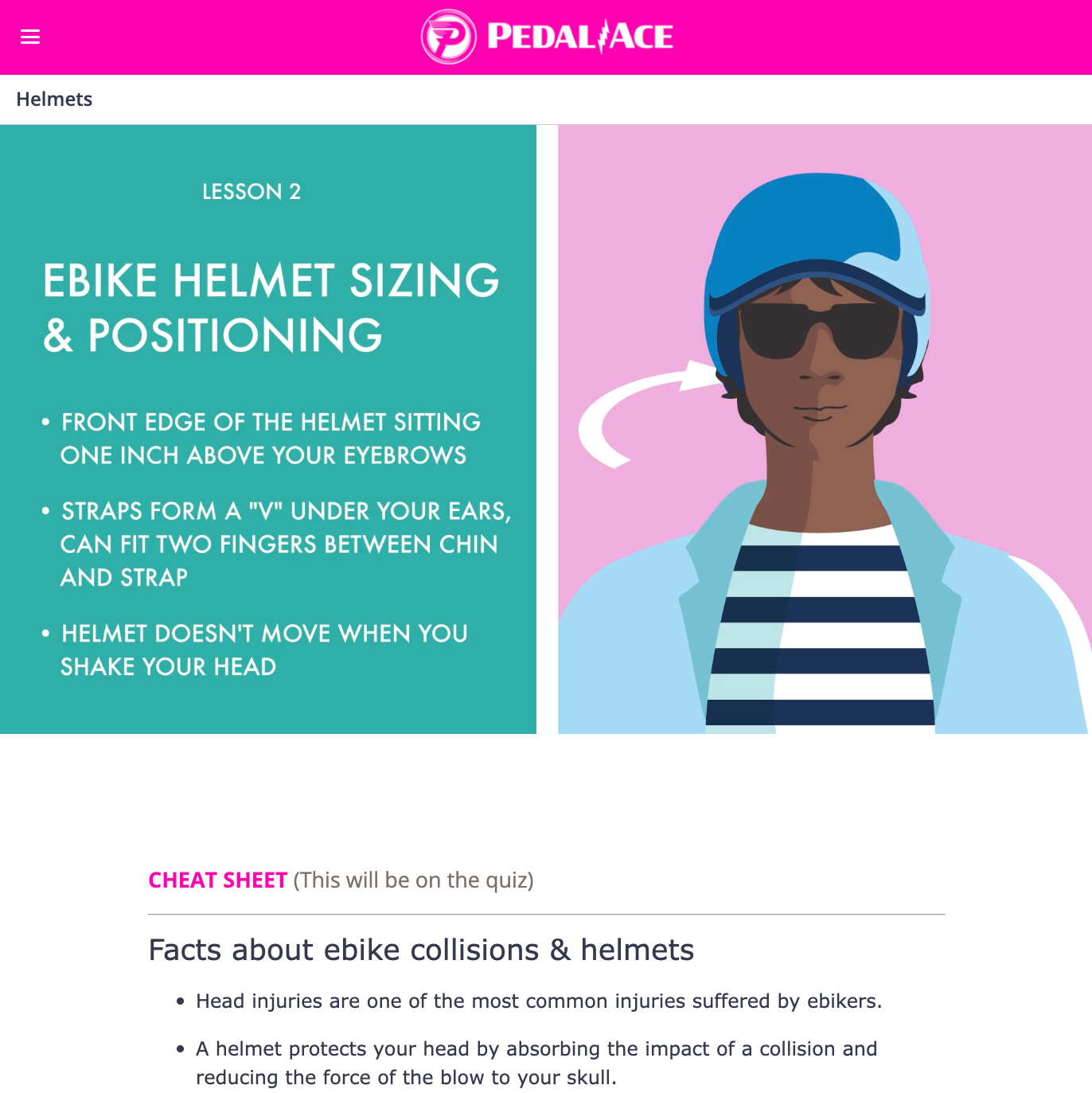 Educational graphic about how to wear an e-bike helmet